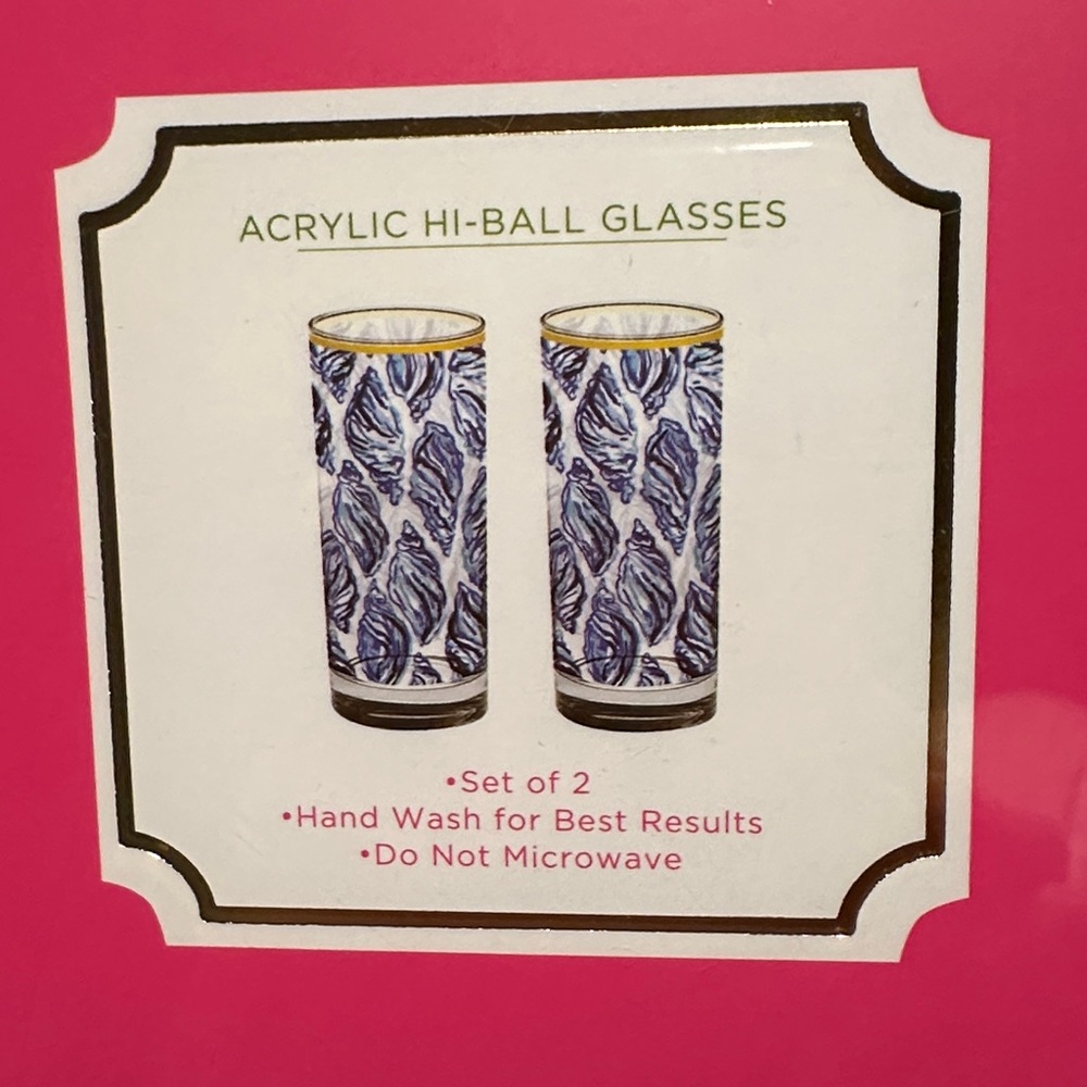 Lilly Pulitzer Acrylic Drop In Hi ball Glasses - Picture 3 of 4